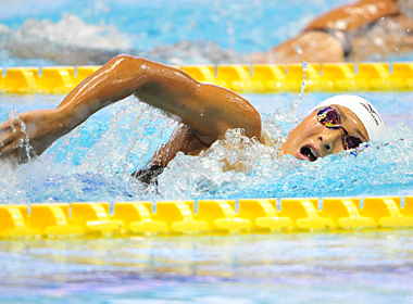 女子50m自由形で日本新記録を樹立した池江璃花子選手（ルネサンス亀戸）